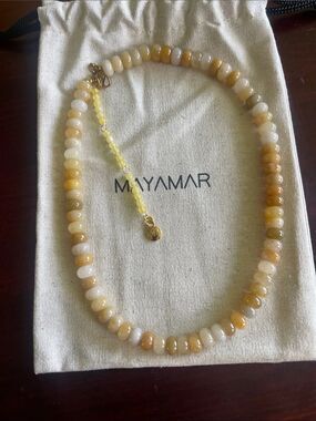 Mayamar Topaz Beaded Necklace with Gold Accents